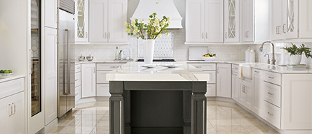 modern kitchen with omega cabinetry laroche cabinets in warm wood finish