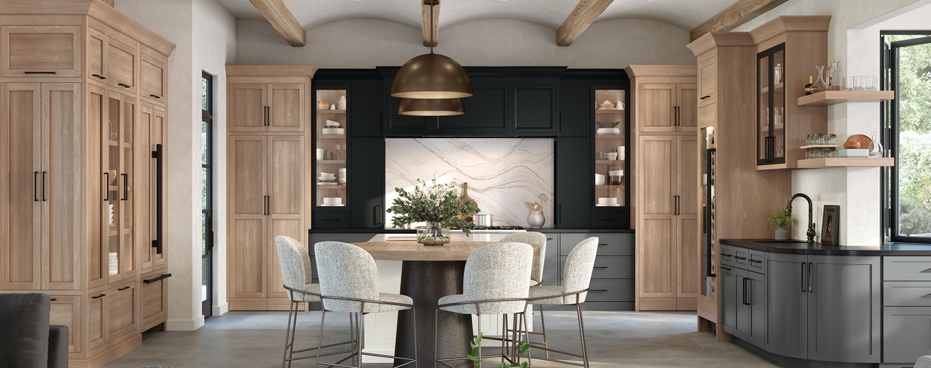 luxury kitchen with omega cabinetry, featuring sleek design and elegant finishes
