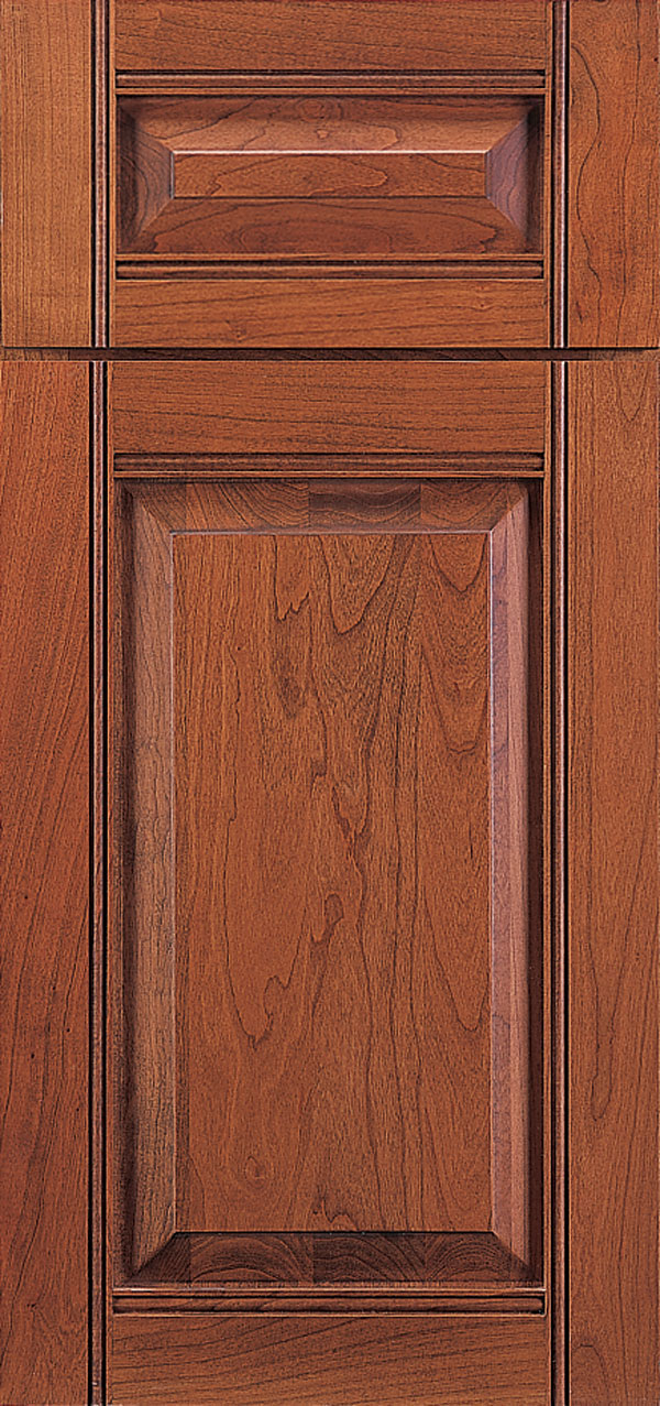 guthrie door style in cherry wood with nutmeg finish