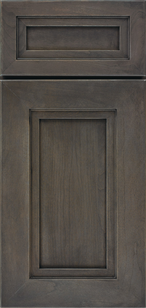 loring cabinet door style in cherry wood with smokey hills finish
