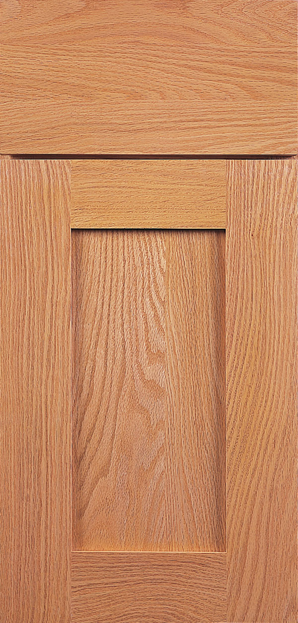 mecca cabinet door style in oak wood and natural finish