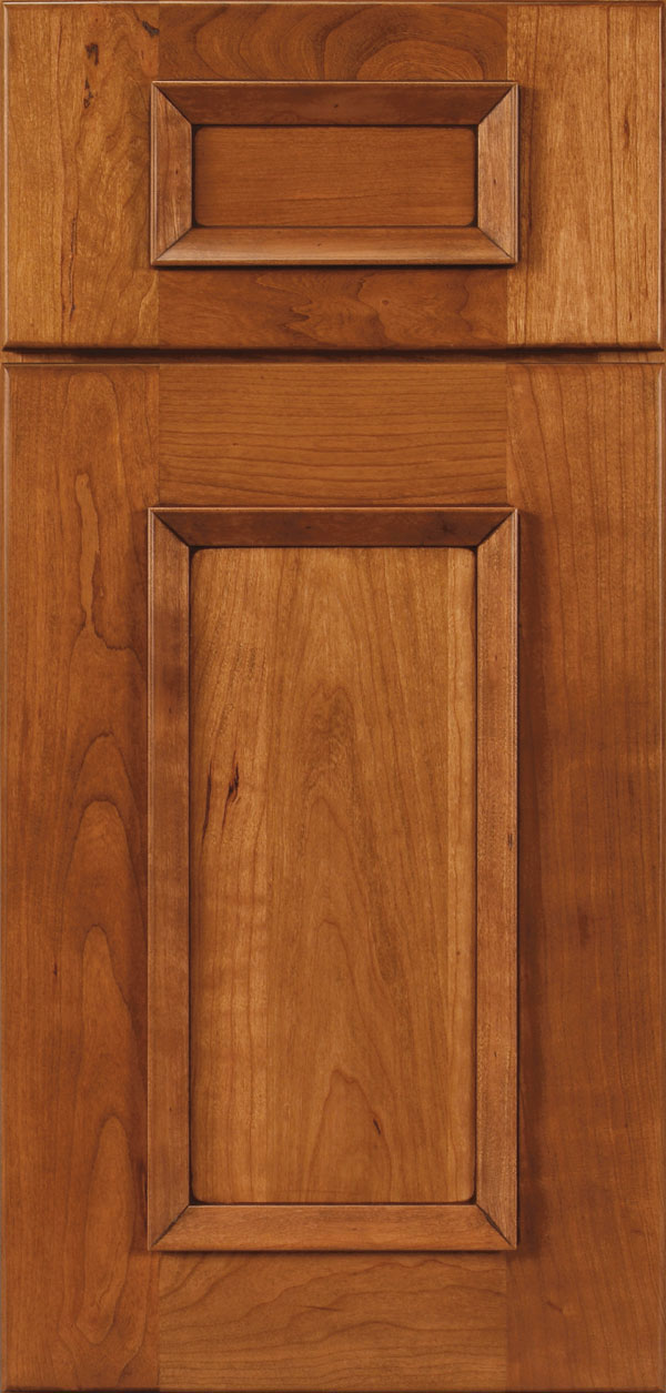 tunisia cabinet door style in cherry wood with butternut finish and coffee glaze