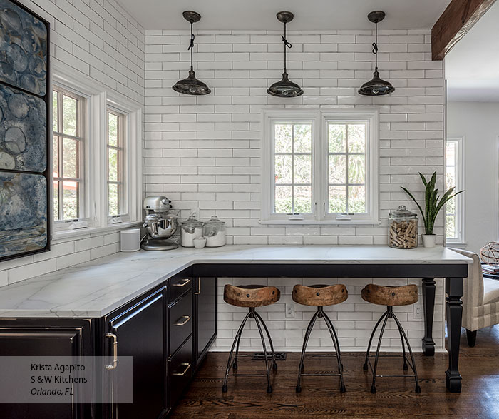 Transitional Black Maple Kitchen Cabinets in Custom Finish