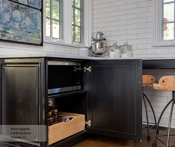 Transitional Black Maple Kitchen Cabinets in Custom Finish