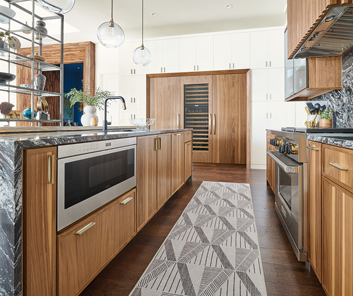 Contemporary yet Casual White and Woodtone Kitchen