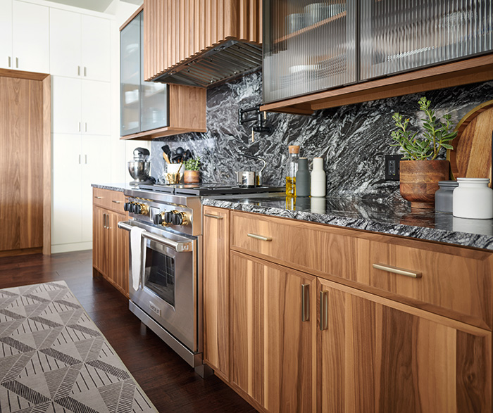 Contemporary yet Casual White and Woodtone Kitchen