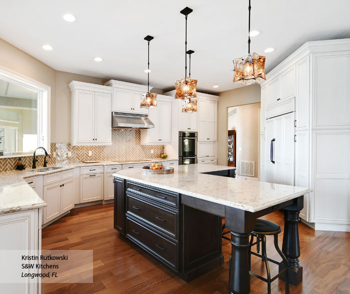 White Glazed Kitchen Cabinets