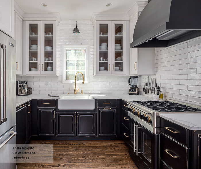 Transitional Black Maple Kitchen Cabinets in Custom Finish