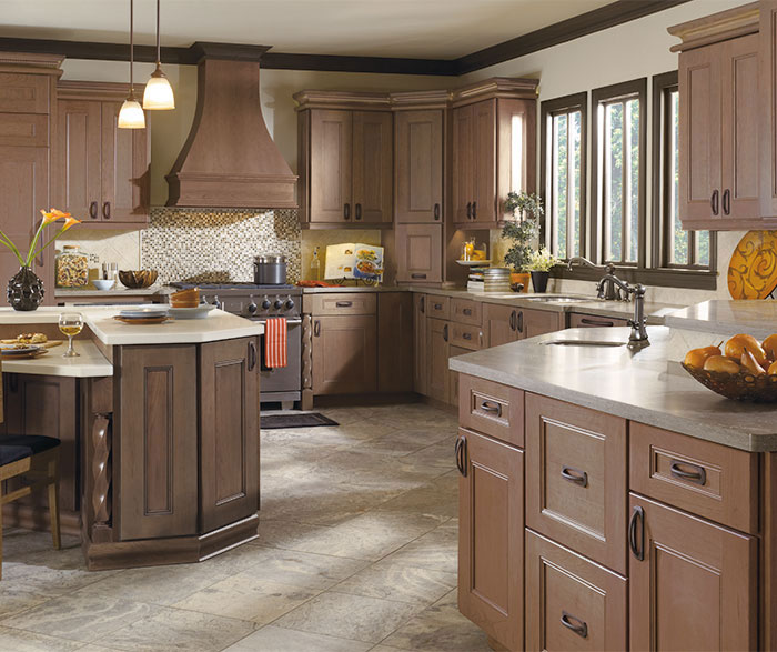 Laroche kitchen with Cherry cabinets in Riverbed finish
