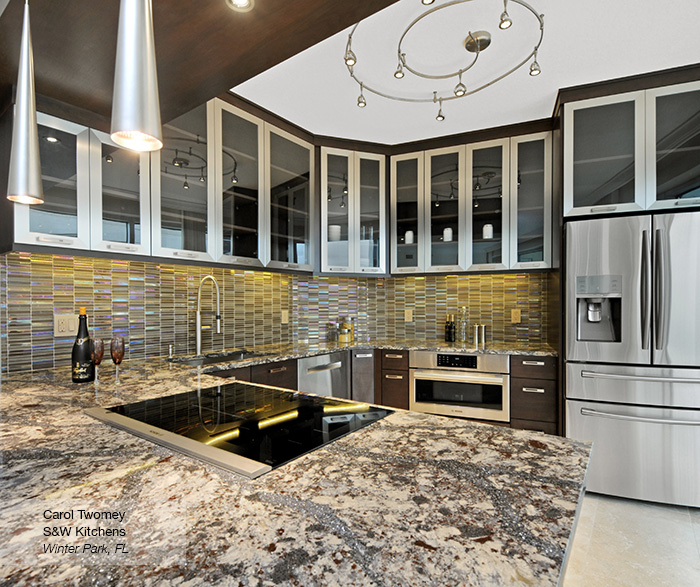 Contemporary Walnut Kitchen Cabinets