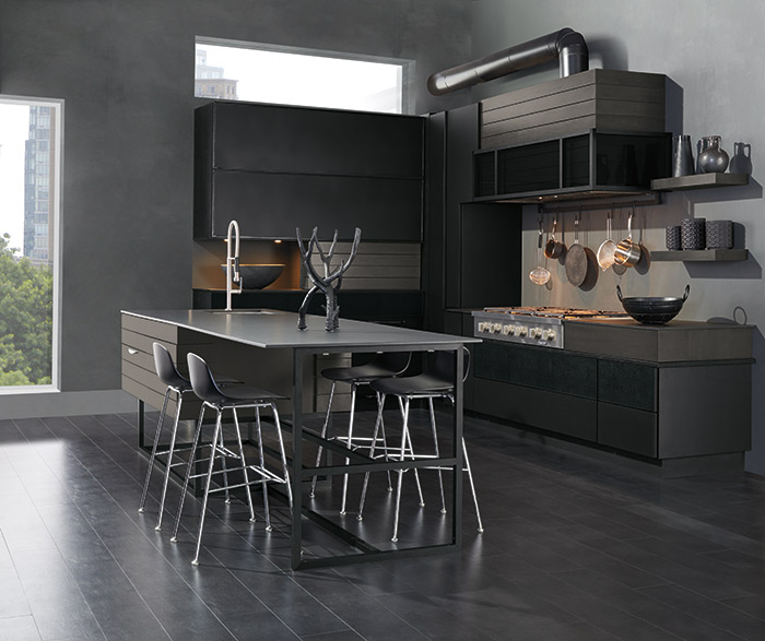Modern Tarin kitchen with Walnut cabinets in Smokey Hills